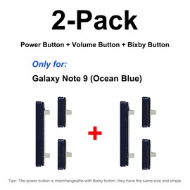 2 Pack for Galaxy Note 9 Power Volume Button Replacement Repair Part, Side Buttons Compatible with Note 9, with Toolkit, Blue