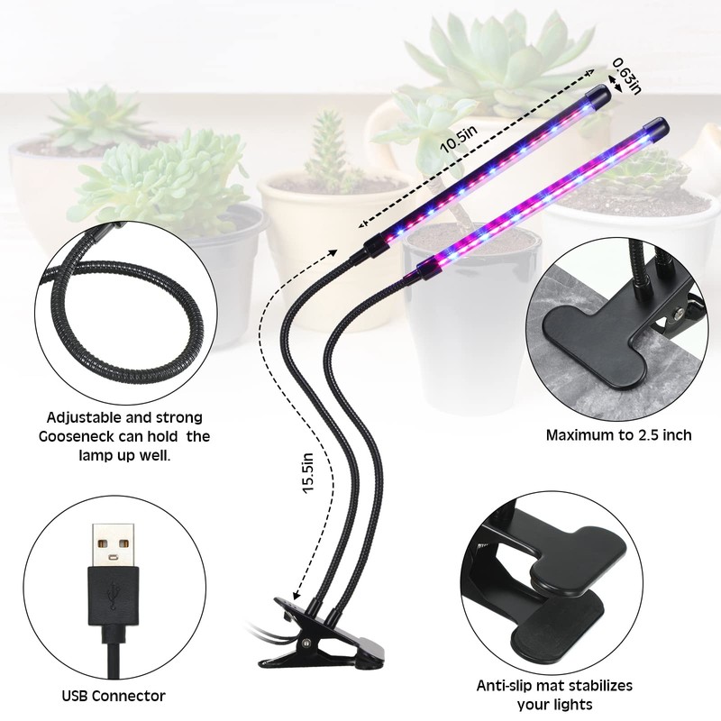 4 Pack LED Grow Lights for Indoor Plants, Full Spectrum
