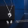 MICMIF Zirconia Dolphin Jewellery Set Silver 925 for Women Girls: