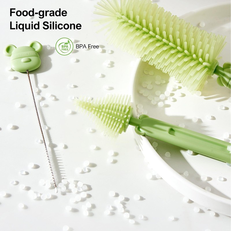 6 in 1 Baby Bottle Brush Set, Travel Bottle Cleaner