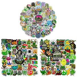 150 Sheets of Weed Stickers, Fun Graffiti Stickers, Green Plant Stickers, Vinyl Waterproof Stickers, Scrapbook Stickers, Laptop Stickers, DIY Decoration Stickers