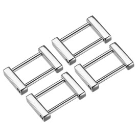 sourcing map Rectangle Screw Ring Buckle, 4Pcs 0.98 Inch Rectangle Screw in Buckles Strap Connector Bag Loop for Purses Making, Silver Tone