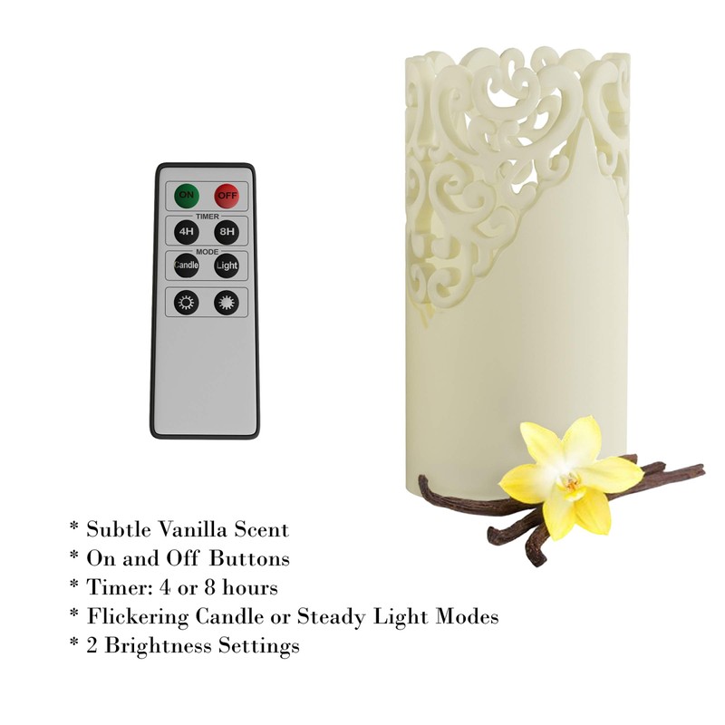 Remote Control LED Candles - Set of 3 Battery-Operated Realistic