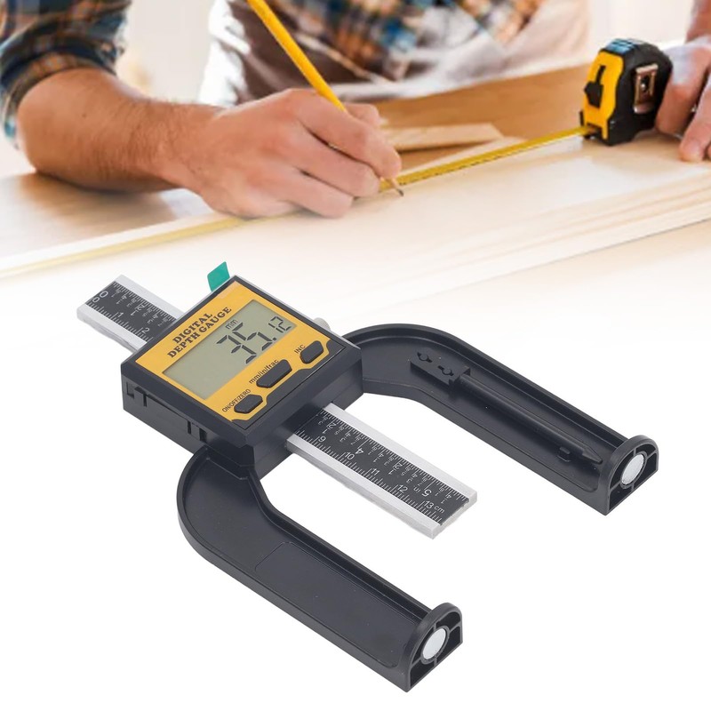 Digital Height Gauge, 0 to 80mm Woodworking Depth Ruler, Multifunctional