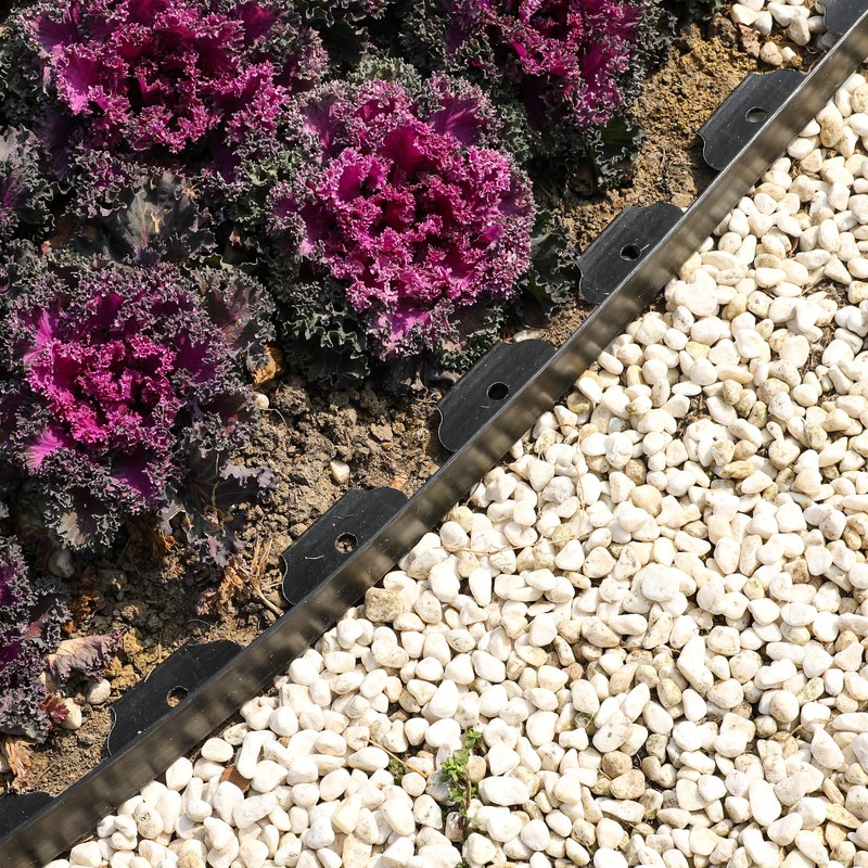 1.5 Inch x 200FT Garden Edging Border,Landscaping with 240pcs Spikes
