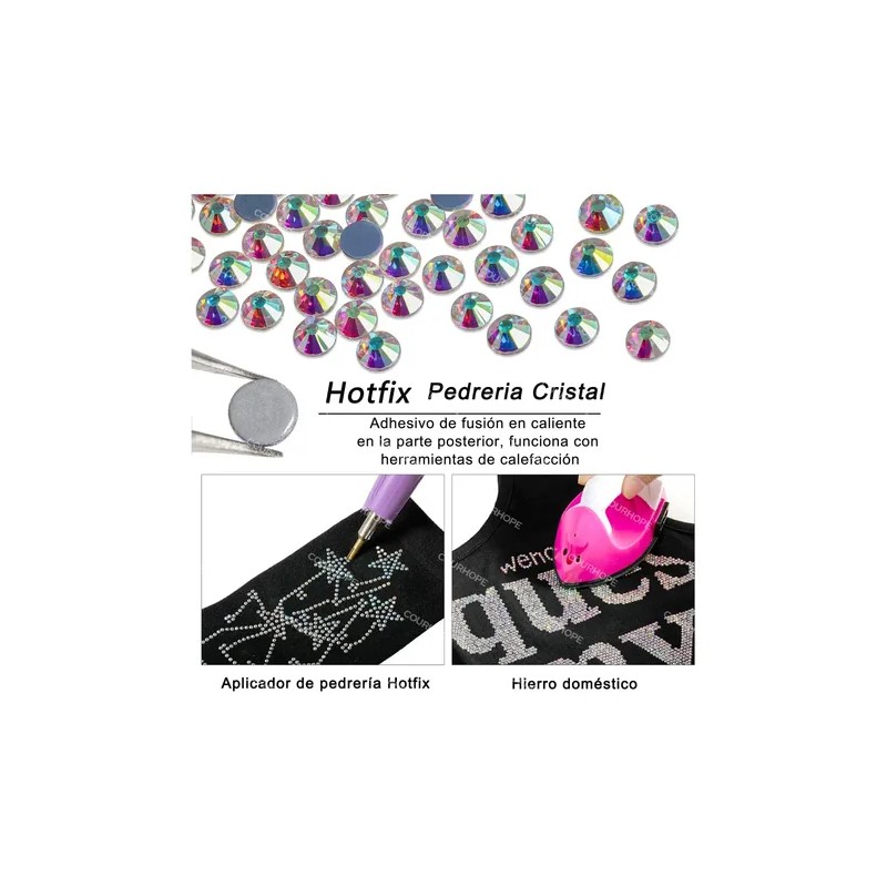 Pedreria Cristal Para Uñas Decorativas Hotfix 1440 Pcs Ss10