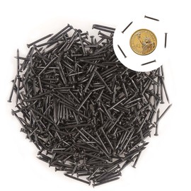 newlng 500PCS Small Nail Round Head Tiny Nails String Art Nails Hand-Made Hardware Accessories Fasteners Mini Nails 1.5mm X 15mm/0.06"X0.6"(DXL) Black