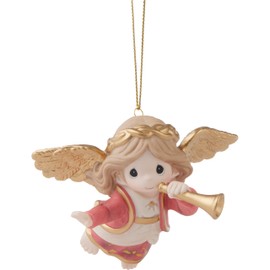 Precious Moments Annual Angel Ornament | Bringing Good News of Great Joy Annual Angel Bisque Porcelain Ornament | Holiday Décor & Gifts | Collectible Christmas Ornaments