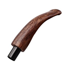 MUXIANG MUXIANG Wood Briar Bent Pipe Handle Replacement Mouthpiece, Fits 9 mm Filter, Rosewood