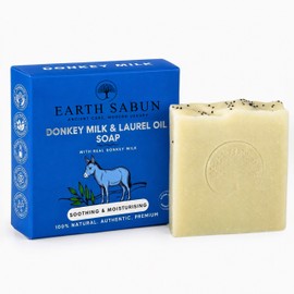 Earth Sabun Donkey Milk & Laurel Oil Soap Bar – Natural Handmade Turkish Soap for Sensitive Skin, Gentle Cleansing & Deep Moisturising – 90g
