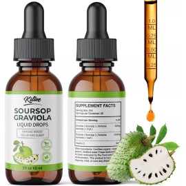 KITIVE Soursop Graviola Liquid Drop, Nature & Pure Soursop Graviola Extract 2 Fl Oz