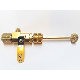 Schrader Core Removal Tool for 1/4 Flare acess fitings, with 1/4 Flare Male Access Port, Same as CD3930