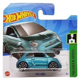 Hot Wheels - Fiat 500e - HW Green Speed 8/10 - HKH59 - Short Card - Turquoise Metallic - Mattel 2023