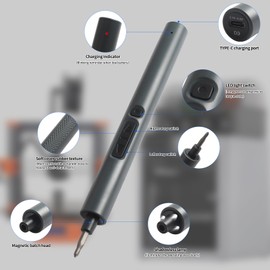 Imdinnogo 3D Printer Must Haves Tool 50-in-1 Precision Mini Electric Fine-Tunable Torque Screwdriver for 3D Motherboard Printing Project: Max Torque 0.35Nm Min Torque 0.15Nm Max Screw 4mm with Light