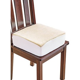 Comfort Finds Rise with Ease Seat Cushion - Thick Firm Chair Cushion Booster - Extra Thick Foam Pad for Home, Patio, Office and Car Seats - Extra Supportive Lift - 14 X 14 X 5 (Sherpa Cream) …