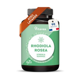 Rhodiola Rosea Capsules - High Dose 1520 mg Rhodiola Extract 4:1 - With Lavender - 90 Capsules - Vegan, Laboratory Tested, No Additives - Vitavea