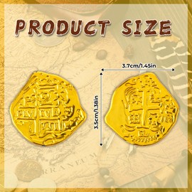 Lusofie 100 pcs Gold Coins Pirate Treasure Plastic Pirate Coins Replica Spanish Doubloons for Pirate Party Decorations, Games, Adventure Themed Events