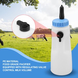 2.5L Calf Bottle, Vertical Calf Feeding Bottle Nipple Calf Nursing Bottle with Control Valve for Baby Cows Lambs