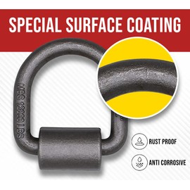 Mytee Products (12 Pack) 1/2" Heavy Duty Weld-On Forged D Ring 12,000 Lbs