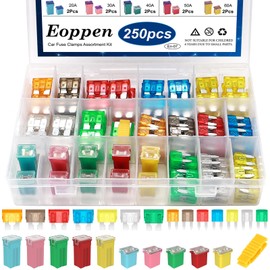 Eoppen Car Fuse Assortment Kit 5A 7.5A 10A 15A 20A 25A 30A Standard & Mini Car Blade Fuses 20A 30A 40A 50A 60A Low and Tall/STD Profile Box Shaped Automotive Fuse for Cars, Trucks and SUV, Boat