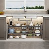 Fliqor Under Sink Organizer，2 Tier Expandable Heavy Duty Metal Shelf，with