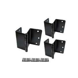 QCAA Heavy Duty 3.5" Swing Clear Offset Door Hinge Loose Pin, 1/4" Radius, Expandable Door Hinge, Power Coated Black, Made in Taiwan, 3 Pack