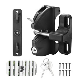 Gate Latch Key, Built in Stainless Steel Lock Tongue, Adjustable, Black