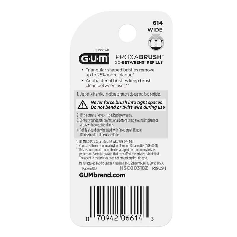GUM Proxabrush Go-Betweens Wide Refills – Compatible with GUM Permanent
