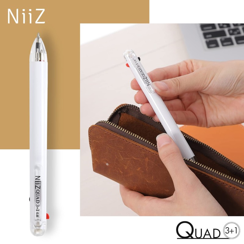 NiiZ - QUAD 3+1 - Multi Colour 0.8mm Ballpoint Pen