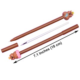 Maydahui 12 PCS Novelty Capybara Rollerball Gel Pens Cartoon Animal Pen Soft Silicone Black Ink for School Party Office