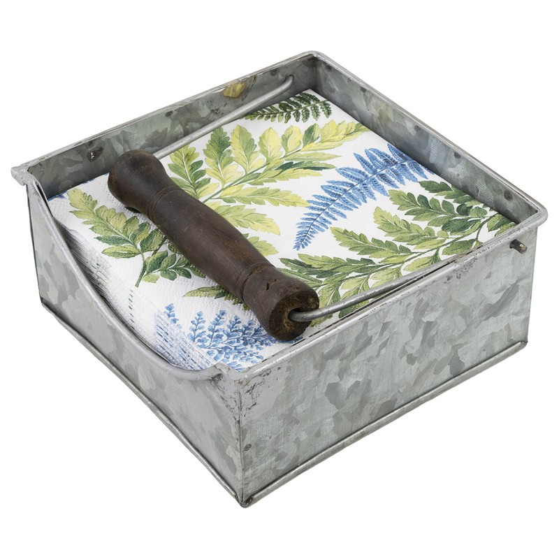 Boston International Metal Napkin Holder Caddy, Cocktail Size, Silver with