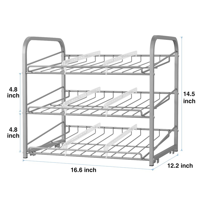 AIYAKA 3 Tier Stackable Can Rack Organizer,for food storage,kitchen cabinets