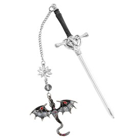 Fourth Wing Dragon Bookmark, Fantasy Sword Bookmark, Book Marks for Reading Men, Metal Dragon Book Mark for Women and Men, Bookish Quotes Gifts for Readers, Magical Academy Books Accessories