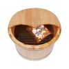 AngelcityCC Wood Foot Tub with Massager and lid, Solid Wood