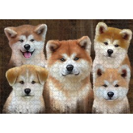 Rustic Akita Dog Jigsaw Puzzle for Adults - Animal Printed Interlocking Puzzle Game Artwork - Gift for Dog Lover's - Metal Tin Box, PZLE78807