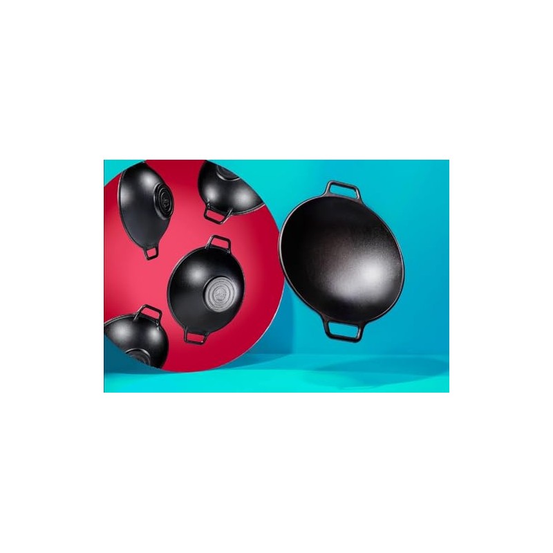 Lodge BOLD 14 Inch Seasoned Cast Iron Wok; Design-Forward Cookware