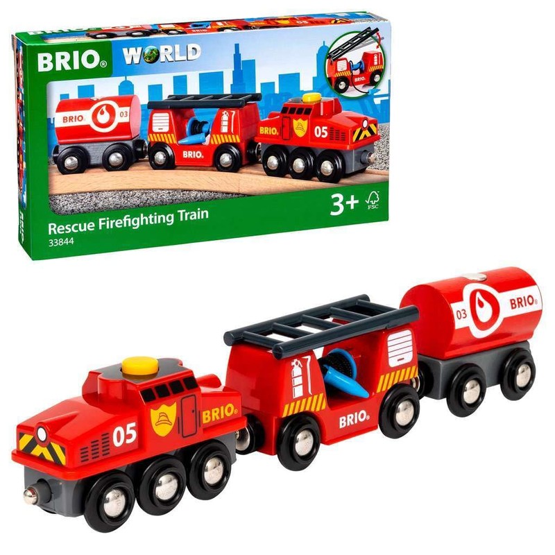 BRIO World Fire & Rescue Rescue Fire Toy Train for