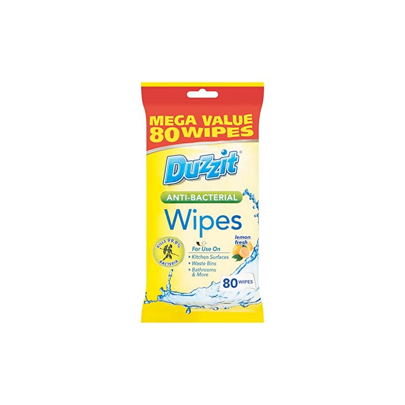 Duzzit Anti Bacterial Wipes 80 Pack