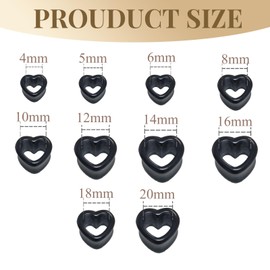 GUSXPPD 8 Pairs Acrylic Flesh Tunnels,Ear Stretching Kit, Acrylic Double Flared Ear Gauges, Heart-Shaped Ear Tunnels Strectchers, Ear Gauges Expander for Women Men 4-20MM (16MM)
