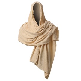GRACEART Medieval Neckerchief Head Scarf Renaissance Pirate Linen 230 x 130 cm, beige
