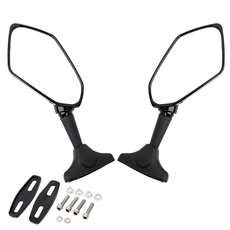 Mokuo Adjustable Motorcycle LED Turn Signal Rearview Mirrors with Front
