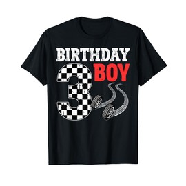 Birthday Boy 3rd Birthday Racing Car Flag 3 Bday Race Car T-Shirt
