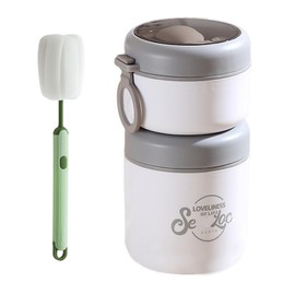 KLQOYVFE 18+10 oz Reusable Yogurt Containers with Lids and Spoons,Overnight Oats Cereal Containers with Lids,Snack Cup Box Stackable Breakfast and Lunch Containers