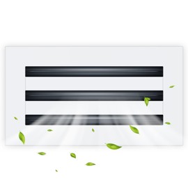 FA-STAR Clean Modern AC Vent Cover 12 x 6 (Duct Opening Cutout) - Decorative White Air Vent - Standard Linear Slot Diffuser - Register Grille for Ceiling, Walls & Floors - All Aluminium