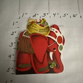 Vintage Aunt Auntie Christmas Card With Envelope Elephant Toys
