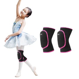 EULANT Volleyball Knee Pads for Children and Adults, Dancing Elastic Knee Pads, Soft Sports Patella Pads for Handball, Football, Wrestling, Skiing, MTB, Black/Rose S