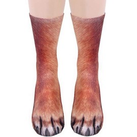 Animal Paws Socks-Novelty Animal Socks Crazy 3D Cat Dog Paw Crew Socks Funny Gift for Kids Men Women (Dog)