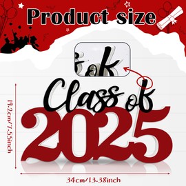 Class of 2025 Decorations Sign, Red Class of 2025 Table Sign, Graduation Photo Props, Table Top Class of 2025 Sign for Grad Party Supplies