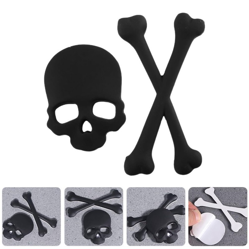 PRETYZOOM 4 Pieces Skull Emblem Stickers Skull Stickers Skull Stickers