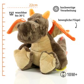 Minifeet Dino Tino cuddly toy, plush toy, gift for children, baby girls, boys, birthday, Christmas, advent calendar, cuddly fluffy stuffed toy